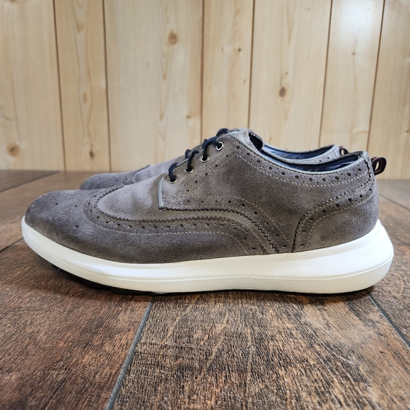 FJ FootJoy Modern Wing Golf Shoes Men's Size 9W Gray Suede Spikeless #56113 - Picture 2 of 11